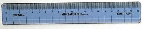 20cm Metric Safe-T Ruler - 0