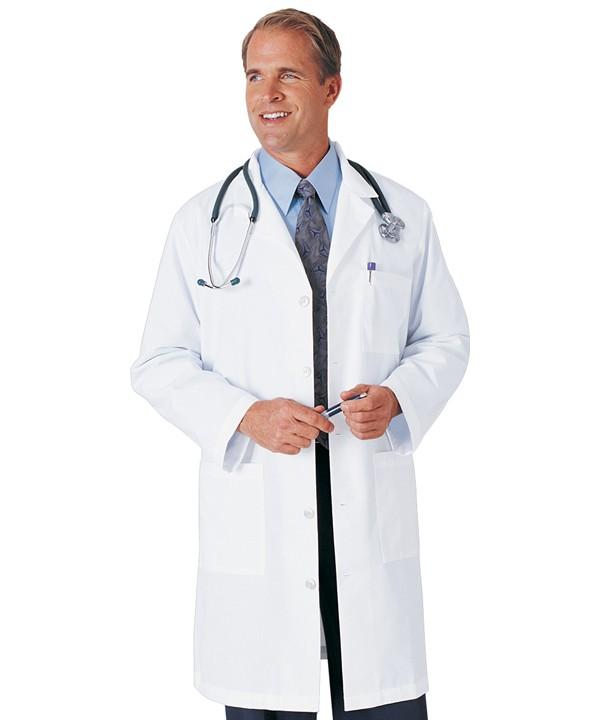 White Unisex Lab Coat, 65% Dacron Polyester/ 35% Cotton (P202)