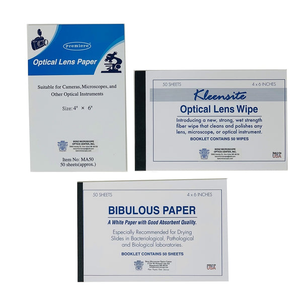 Optical Lens Tissue Variety Pack with Bibulous Paper, 150 ct (#201VAR)