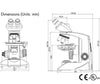 Dimension specifications for the Labomed CxL Binocular Microscope. 