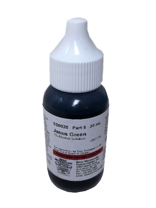 Slide Stain: Janus Green Vital Stain Refill, 30ml (#BZ0920-5) - Benz Microscope Optics Center