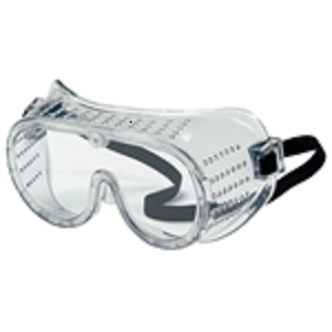 Standard Goggles, Clear, Direct Vent, Black Elastic Band